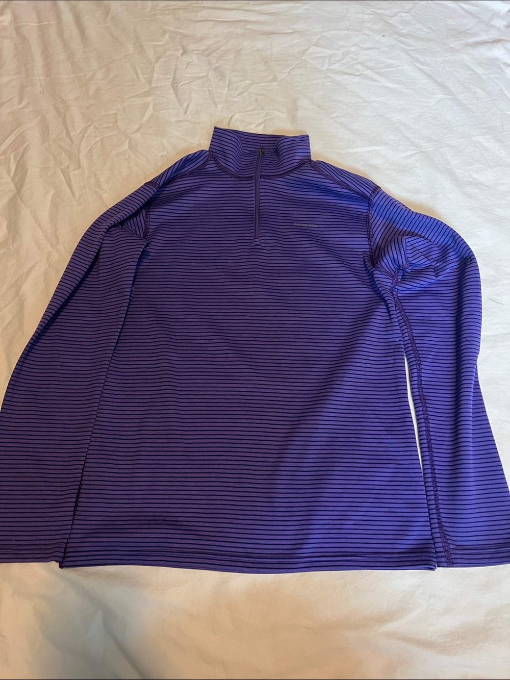Patagonia Purple Striped Zip Pullover